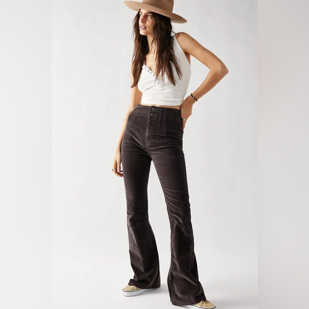 We the Free Jayce Corde High Ride Flare Jeans - neutral Cobalt blue.